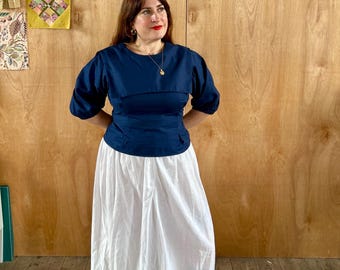 matrozenblouse nautische top marine crème of zwart op bestelling gemaakt