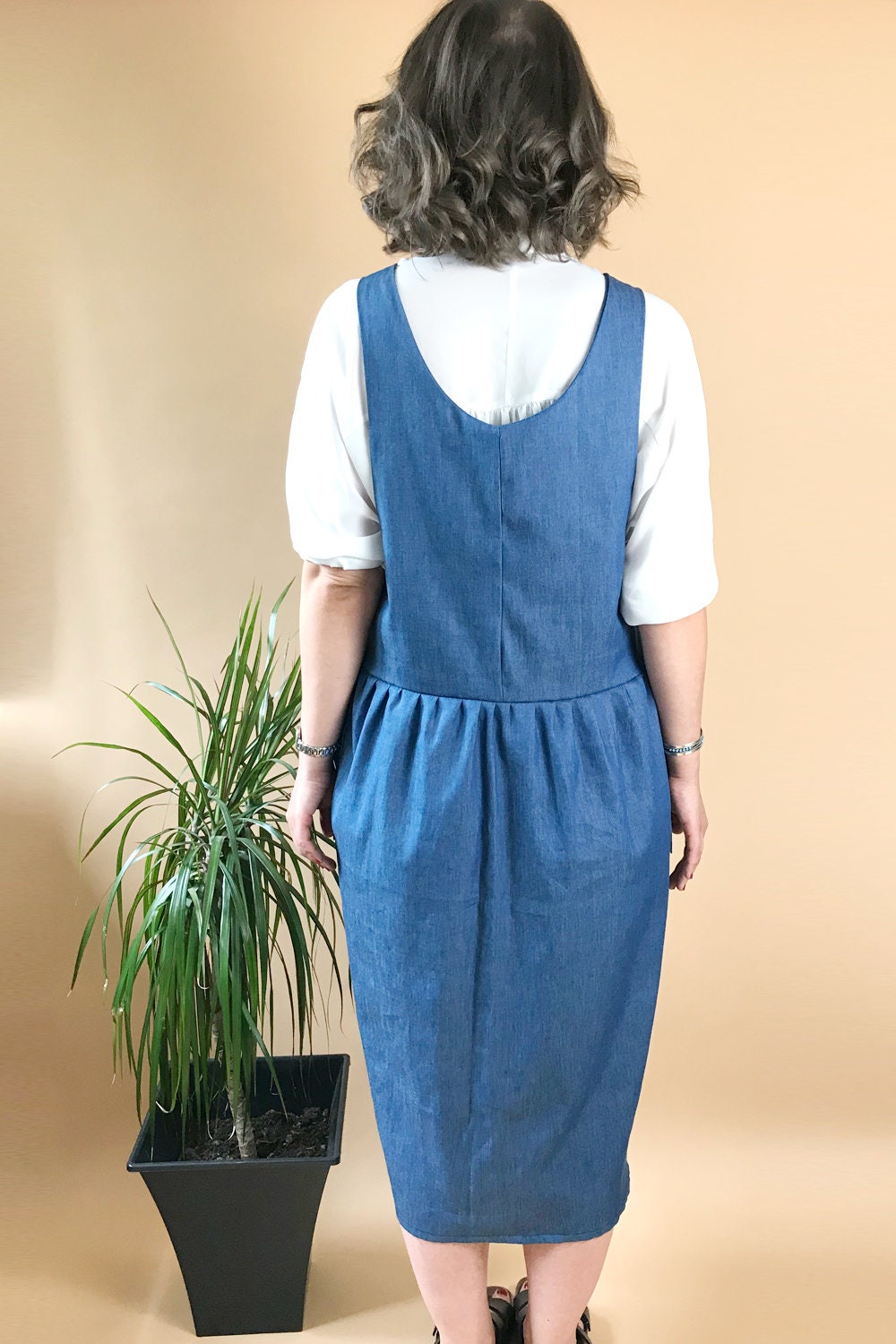 Pottery Denim Apron, Pottery Apron With Split Leg, With