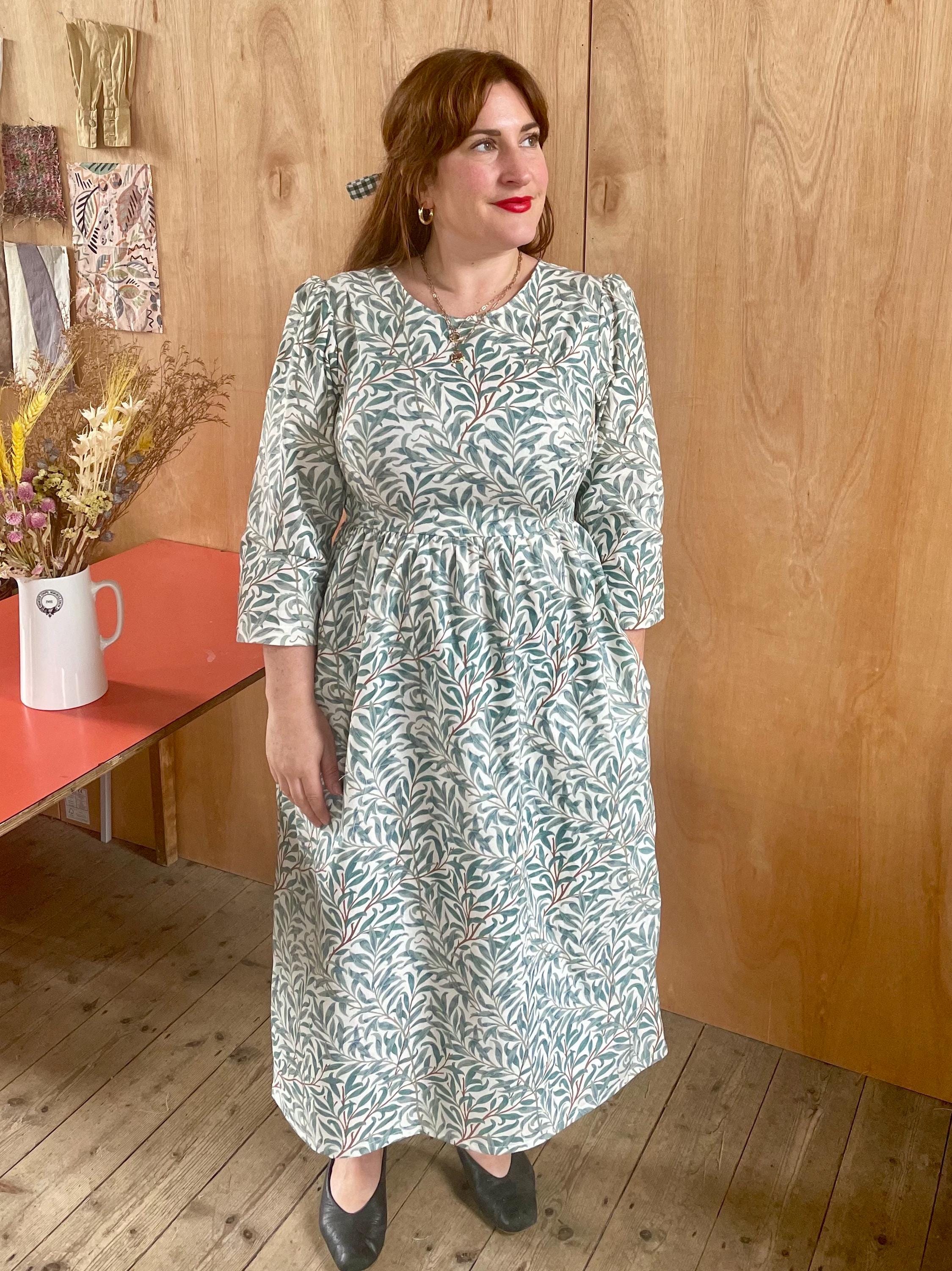 Handmade Willow Bough William Morris Smock Dress Pockets mini or midi Available in sizes uk4-26