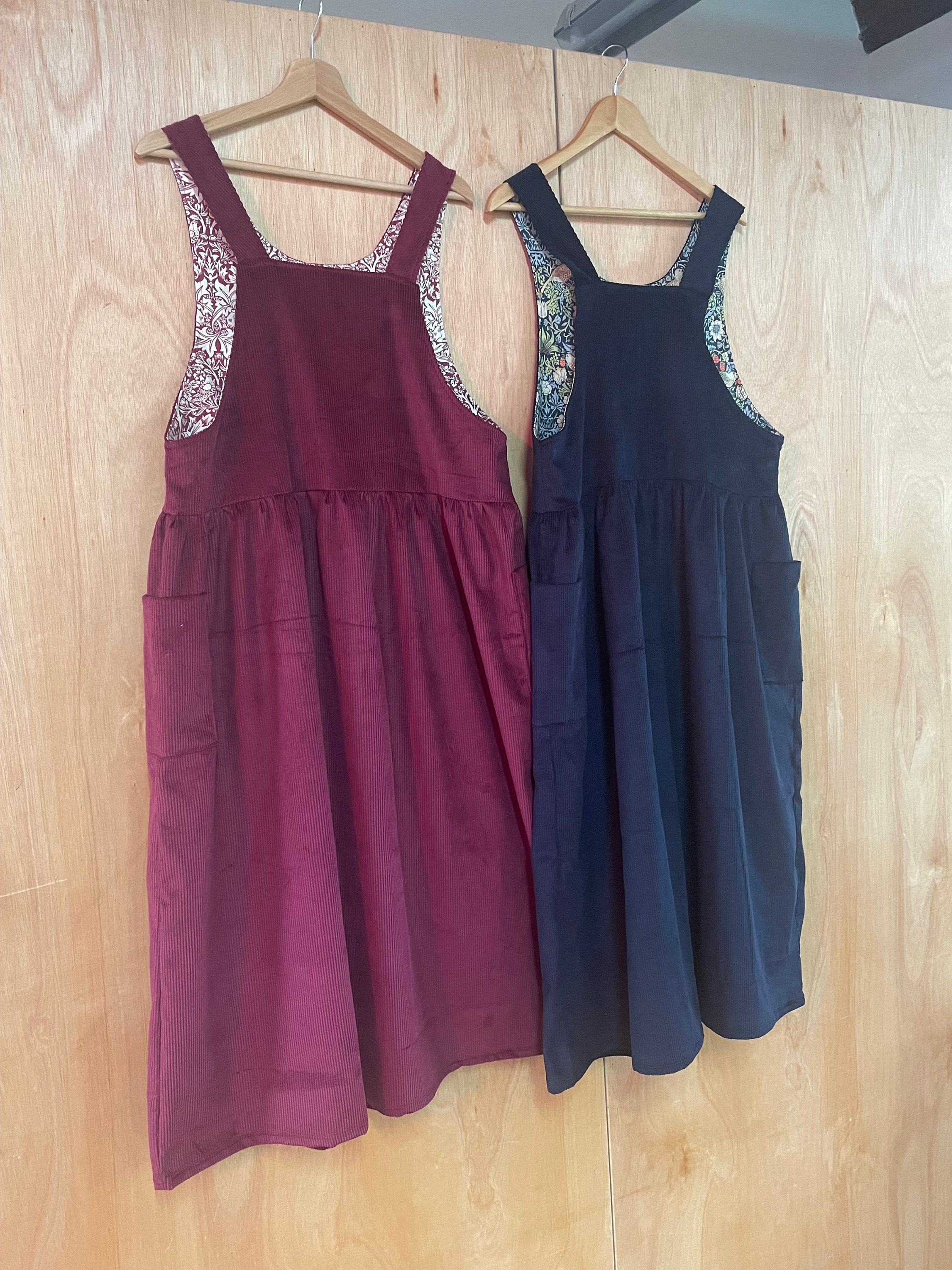 knee length dresses for ladies Cotton Cord Pinafore Dress main image 1