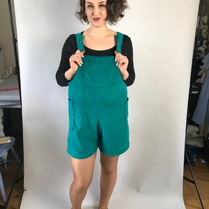 Handmade Corduroy Dungaree shorts Overalls Worker Style navy, green, pink, burgundy, black ladies womens all sizes image 1