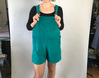 Handmade  Corduroy Dungaree shorts Overalls Worker Style navy, green, pink, burgundy, black ladies womens all sizes