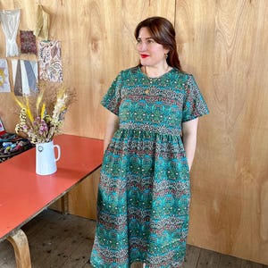 William Morris Blackthorn mini or midi smock dress cotton with pockets petite regular plus