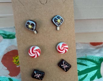 Weihnachts-Dessert-Ohrstecker-Set 1