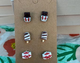 Weihnachts-Dessert-Ohrstecker-Set 2