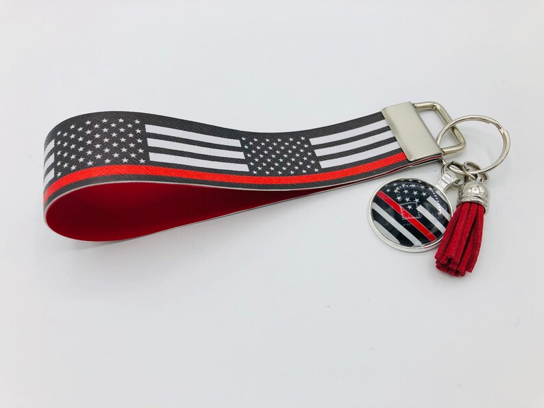 Faux Leather Wristlet Keychain
