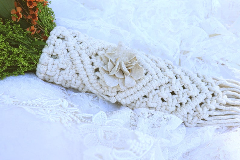 Macrame Bouquet Wrap Country Wedding Rustic Wedding Wedding Accessories Macrame Wedding Bridal Bouquet Wrap Boho Wedding