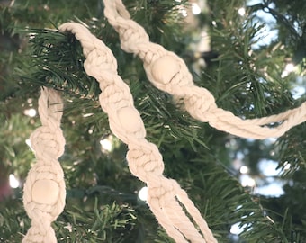 Macrame Christmas Garland, Christmas Decor, Boho Christmas, Coastal Christmas, Nautical Christmas, Beach Christmas