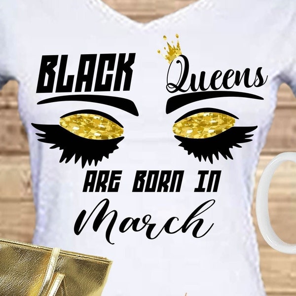 All of the months Black Queens are born in February/March/April/... SVG,birthday svg,heel and martini glass,birthday girl gift, svg and png