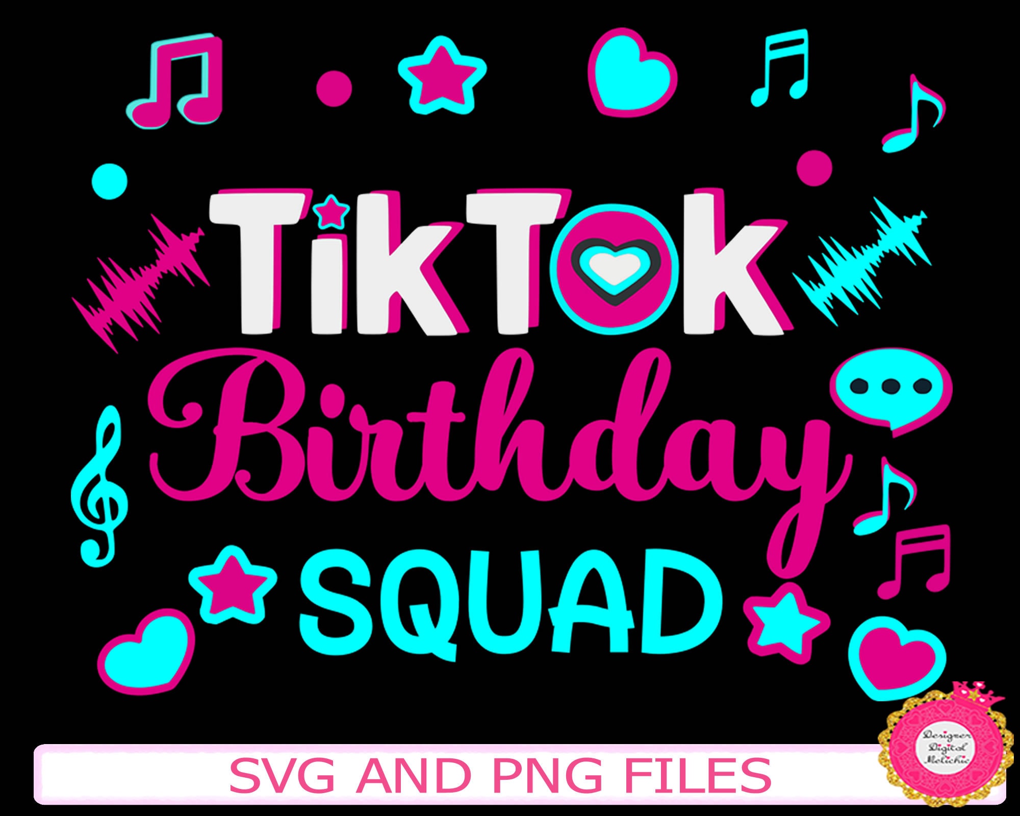 Tiktoker Girl Svg and Birthday Squad Svg 2X1 Images .svg and - Etsy UK