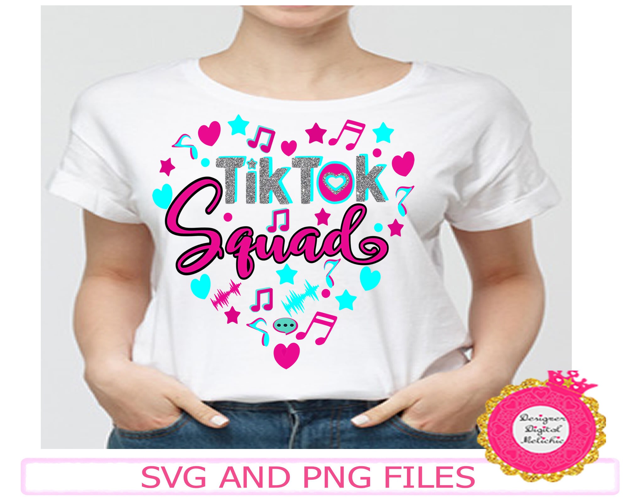Tiktoker Squad Svg .svg and .png of Tik Tok Girl Birthday - Etsy UK