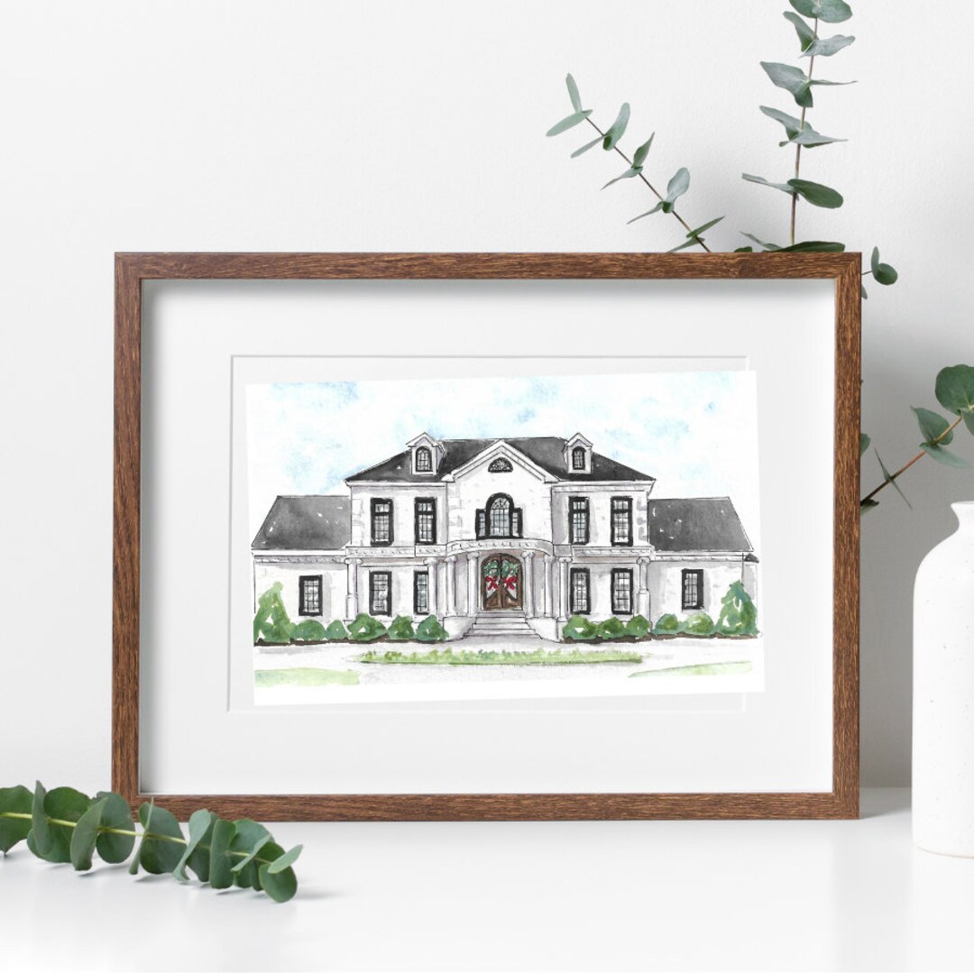 Hand Painted House Portraits, Realtor Gift, Gift for Dad, First Home