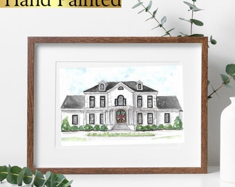 Hand Painted House Portraits, Realtor Gift, Gift for Dad, First Home Gift, Original Watercolor Art, House warming or Realtor Gift