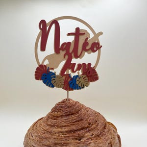 Decorazione per torta con nome ed età a scelta Tiger Cake topper - giungla - personalizzato - nome - bambino