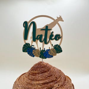 Decorazione torta - Cake topper - giungla - personalizzato - nome - ragazzo