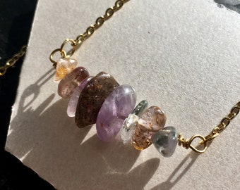 Genuine Purple Red Natural Cacoxenite Auralite 23 Gemstone Crystal Water Drop Pendant