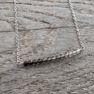 ombré bar smoky quartz necklace