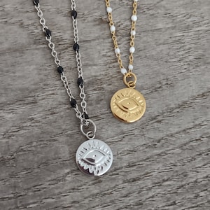 stainless steel evil eye necklace