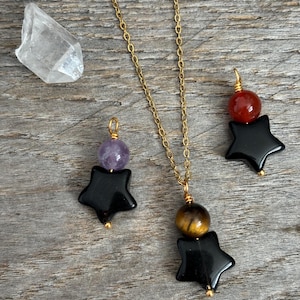 obsidian star necklace