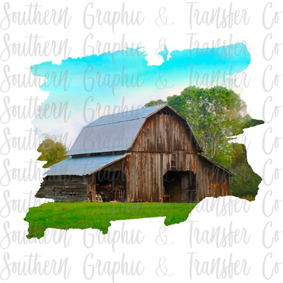 Barn Watercolor Rustic Barn Background Png Instant Download | Etsy