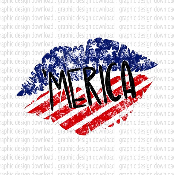 Download 4th Of July Flag Lips Sublimation Design Download Png Instant Etsy