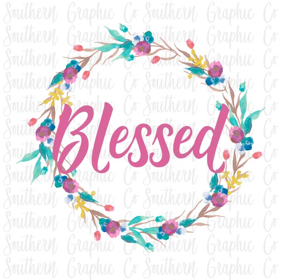 Blessed Watercolor Clipart PNG Instant Download Clipart Etsy