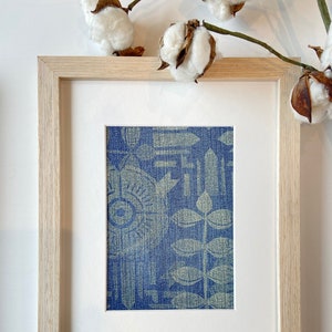 Textile Wall Art, Denim Art, Framed Wall Art