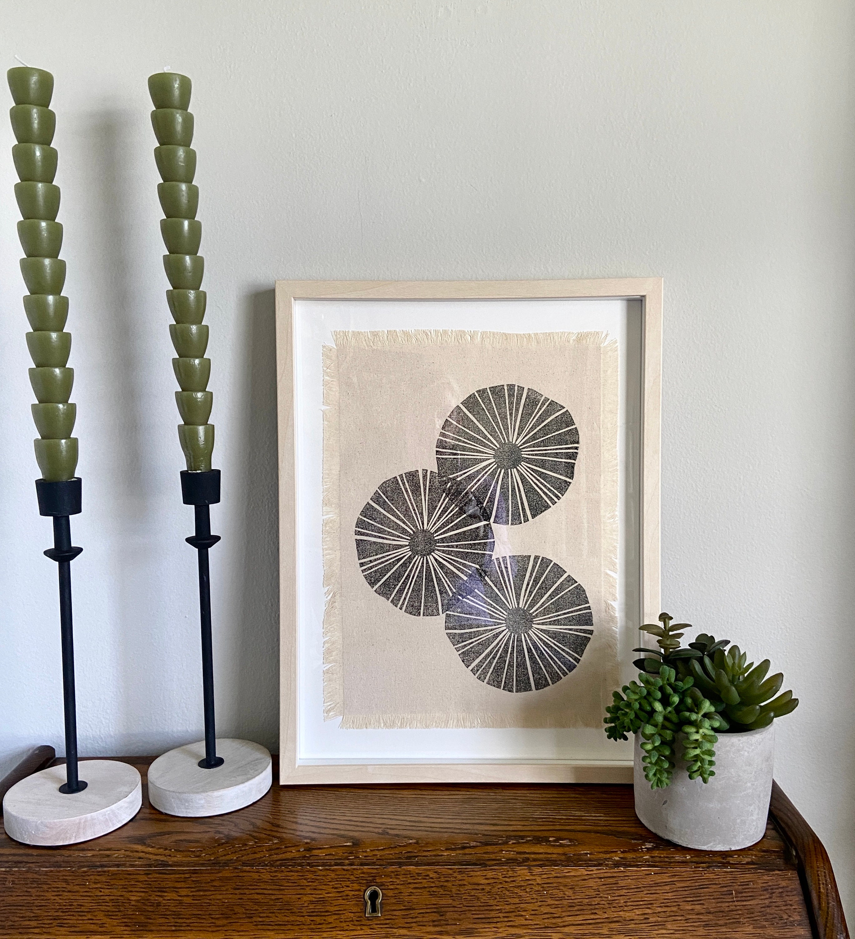 Hand Block Printed Fabric Wall Art Textile Wall Art Mod - Etsy