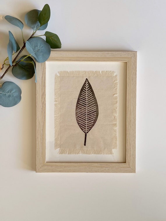 Hand Block Printed Fabric Wall Art Textile Wall Art Leaf | Etsy