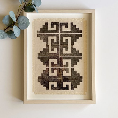IMPERFECT PLUS Block Print Textile Art in Black Stamp Art on Etsy