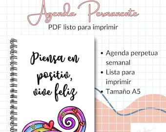 A5 Printable Perpetual Planner | Undated Printable Planner | Monthly and Weekly Planner | Double-Sided Reusable PDF