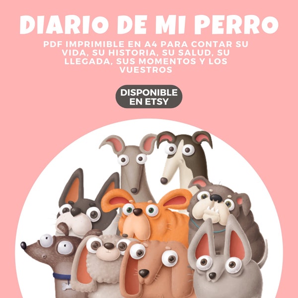 Diario de mi perro || Mascotas || Imprimir || PDF || A4 || Perros || Descarga inmediata || Imprimibles || Printables