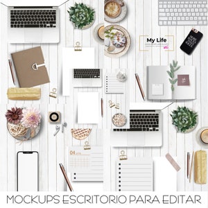 DESKTOP MOCKUPS To add your text or images from any editor.    In high quality and square format