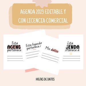 Agenda 2023 with commercial license to edit with powerpoint in A5 size immediate download image 3