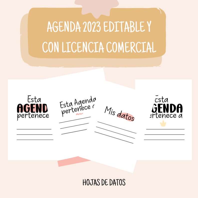 Agenda 2023 with commercial license to edit with powerpoint in A5 size immediate download image 3