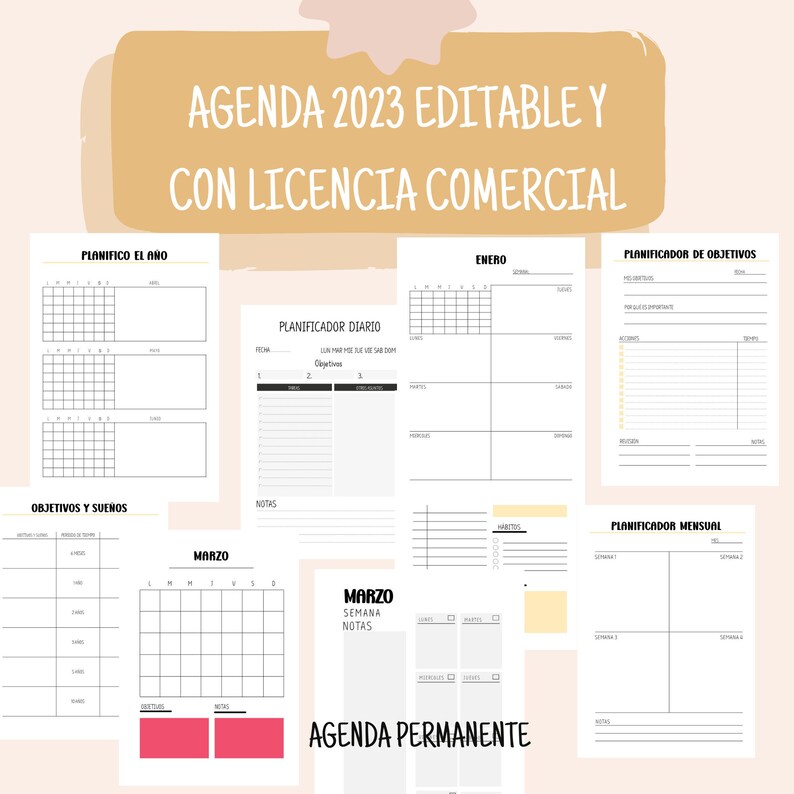 Agenda 2023 with commercial license to edit with powerpoint in A5 size immediate download image 7