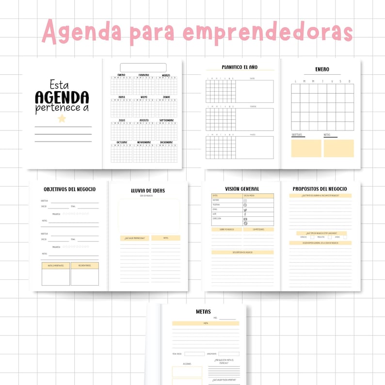 Agenda para emprendedoras editable | Planner de negocio personalizable ...