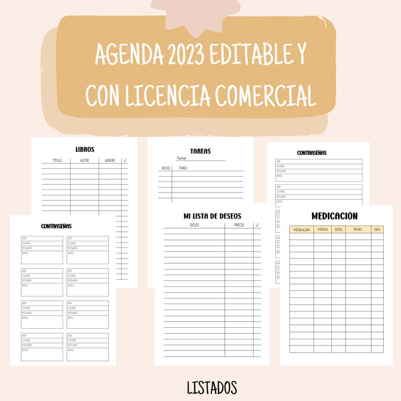 Agenda 2023 with commercial license to edit with powerpoint in A5 size immediate download image 8