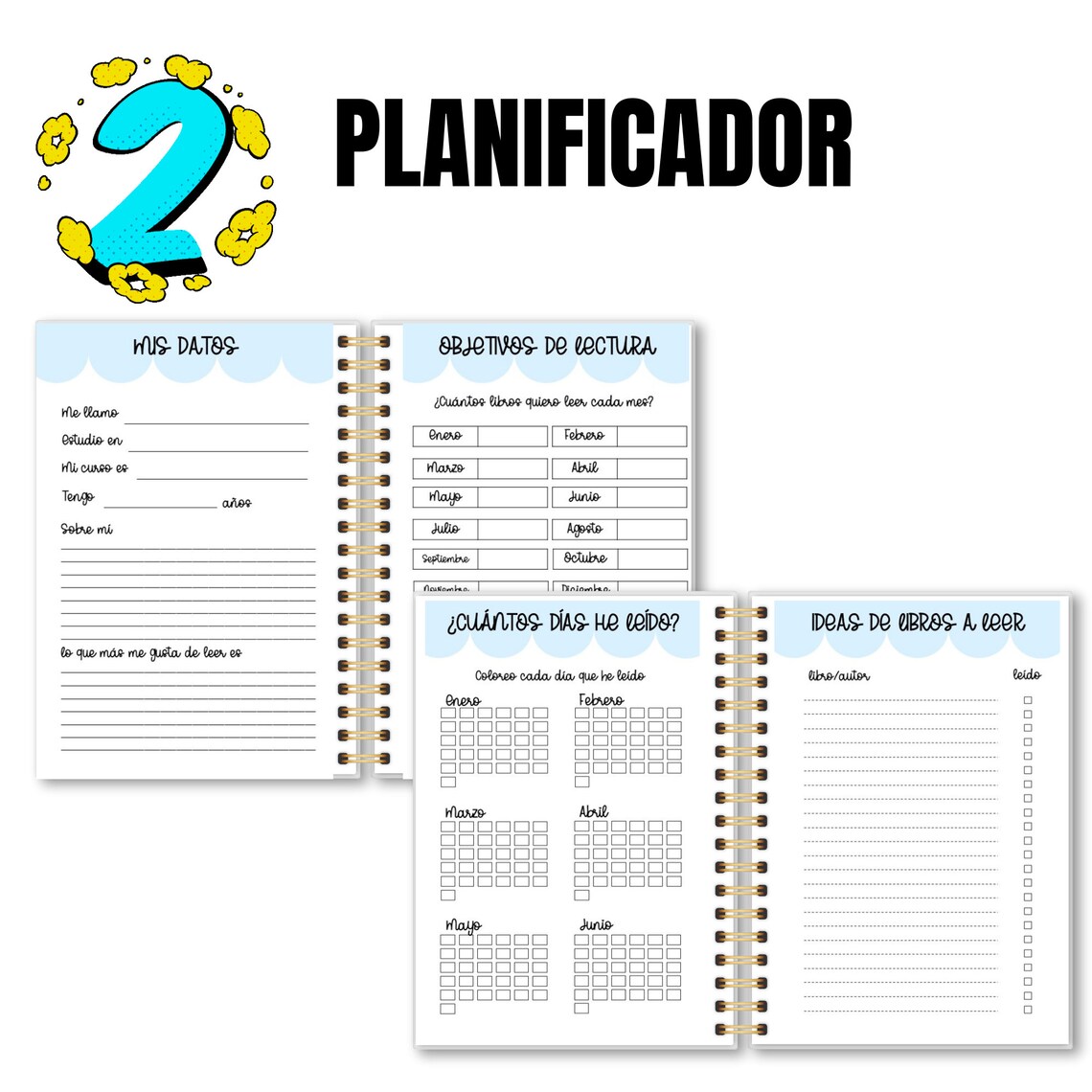 Writing Planner Children.pdf Reading Planner, Children's Planner, PDF, Print, Bookmarks, Instant ...
