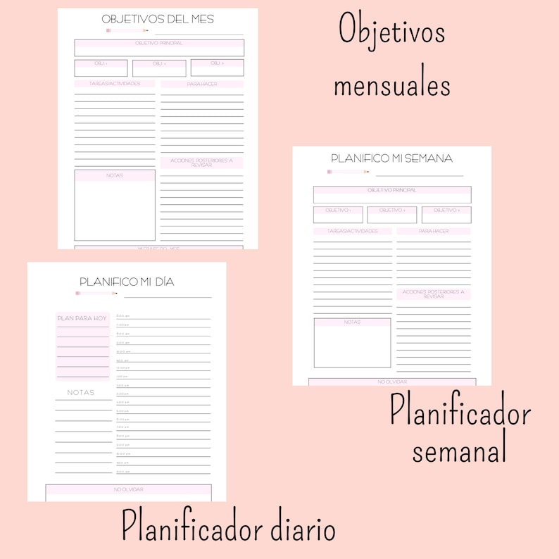 Agenda para opositora, editable, licencia comercial, powerpoint, tamaño A4, estudios, opositar imagen 5