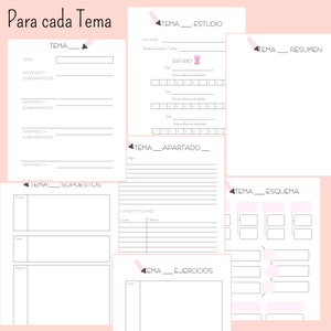 Agenda para opositora, editable, licencia comercial, powerpoint, tamaño A4, estudios, opositar imagen 6