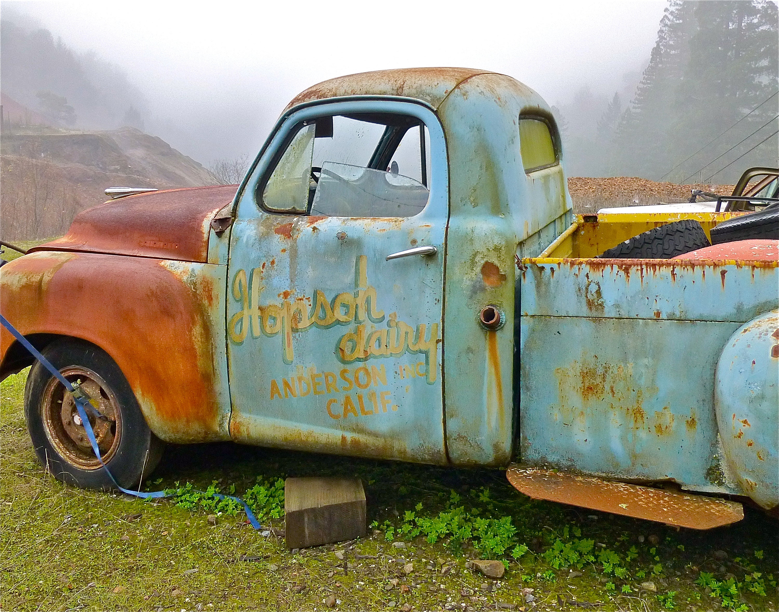Blue Truck Art Greeting Card - Etsy