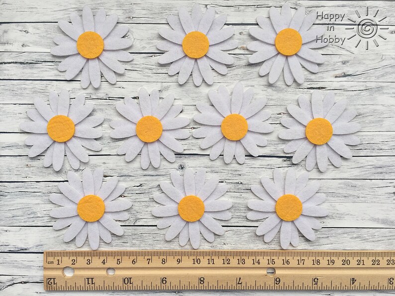 Felt Daisy Laser Cut felt flowers for Quiet book sewing and Etsy