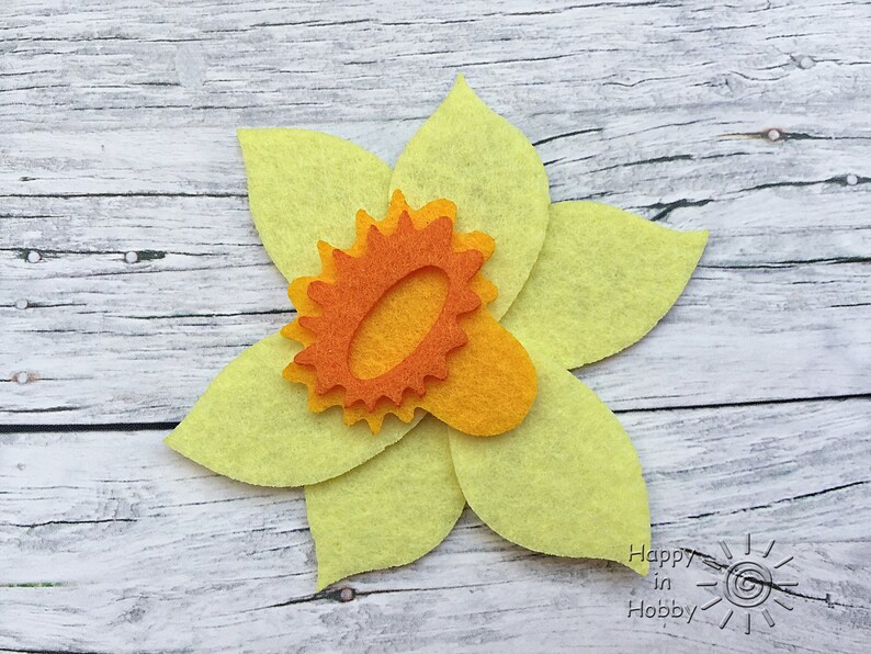 Felt Daffodil Laser Cut felt flowers for Spring decor and DIY Etsy