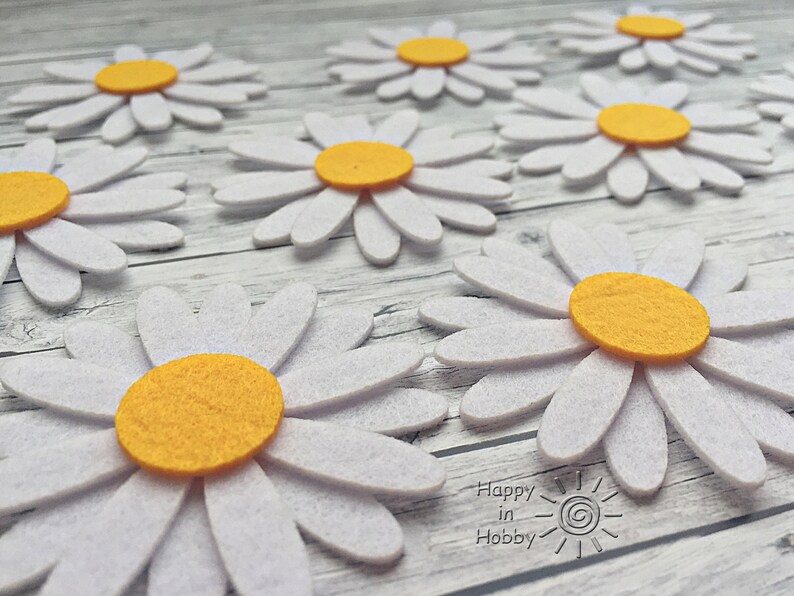 Felt Daisy Laser Cut felt flowers for Quiet book sewing and Etsy