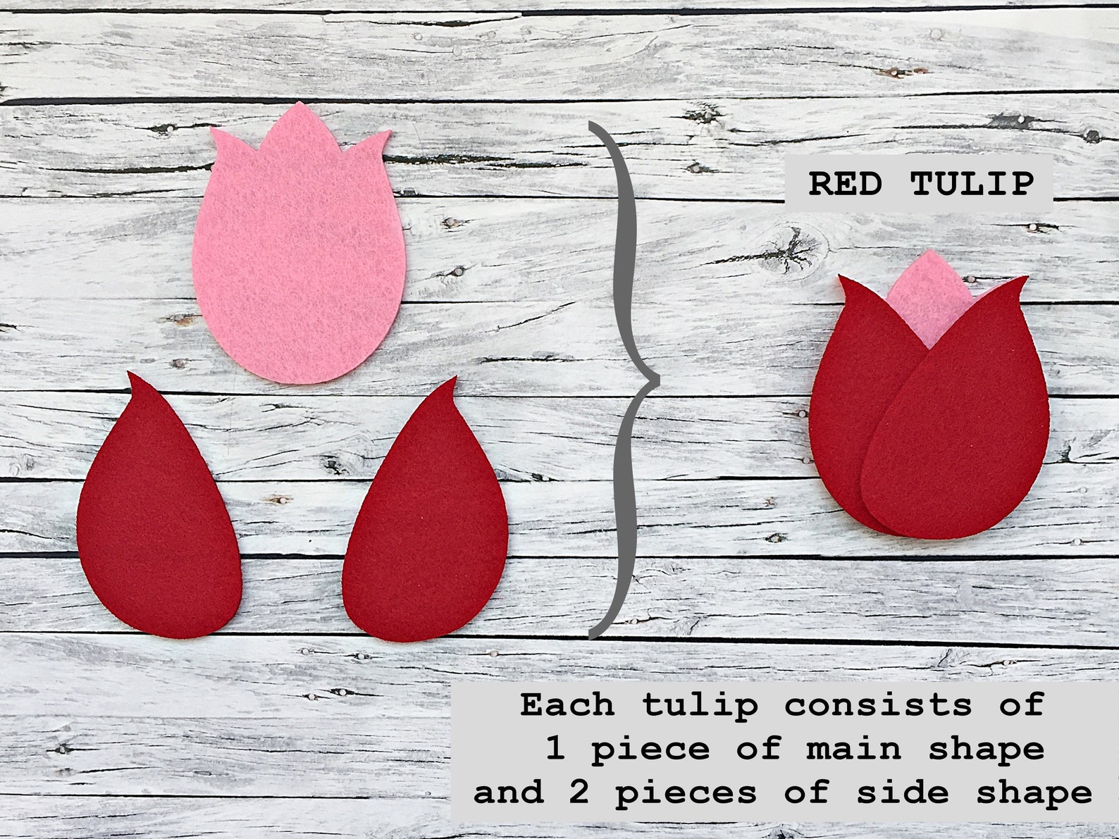 Felt Tulip Laser Cut felt flowers for Quiet book sewing and Etsy