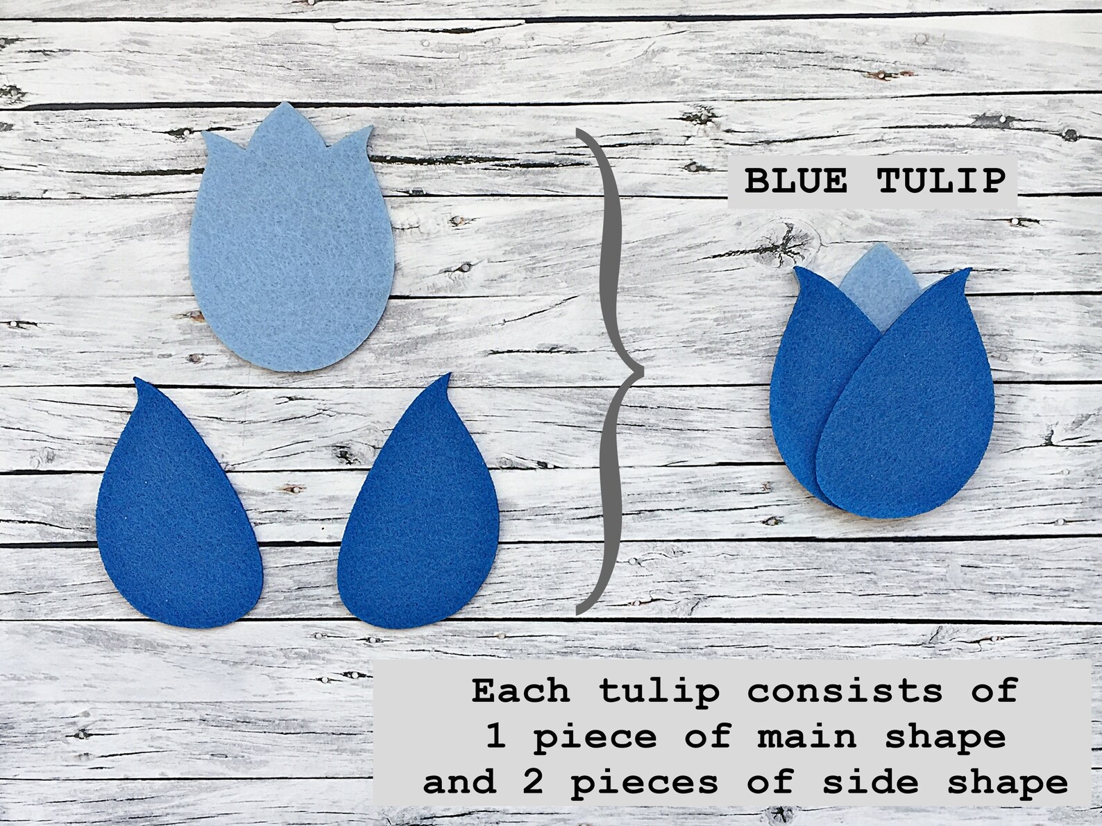 Felt Tulip Laser Cut felt flowers for Quiet book sewing and Etsy