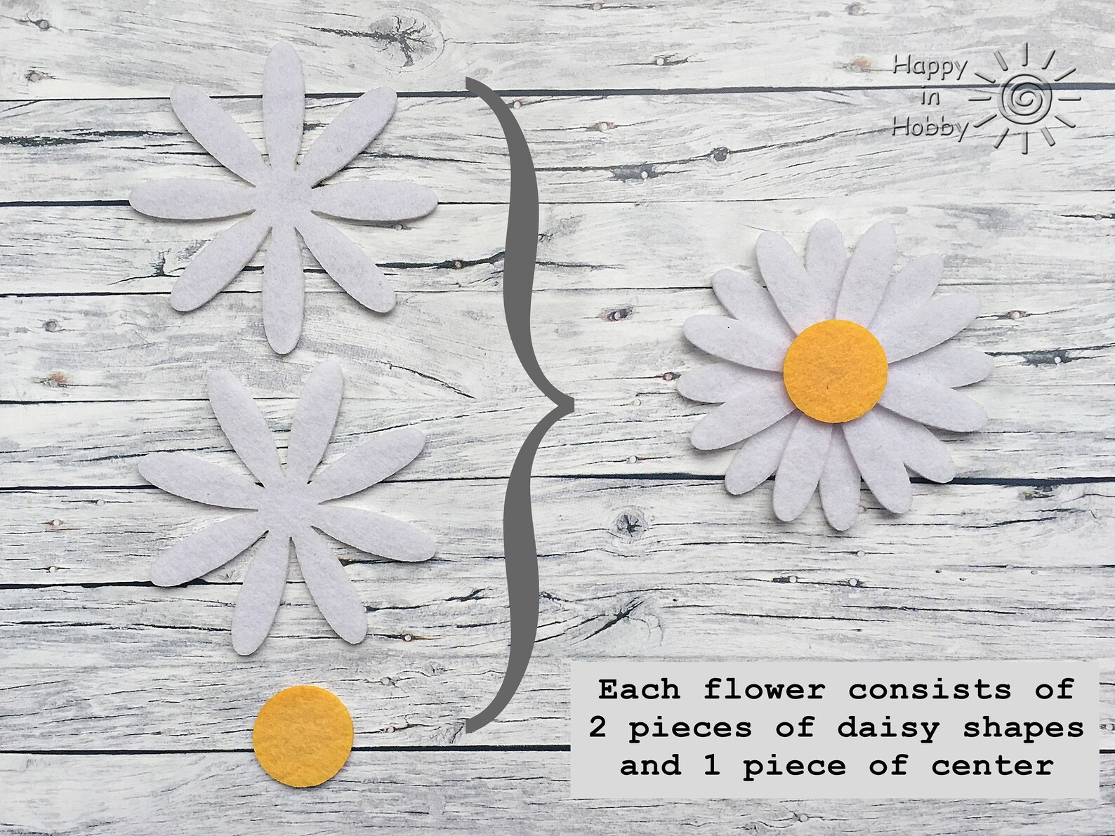 Felt Daisy Laser Cut felt flowers for Quiet book sewing and Etsy