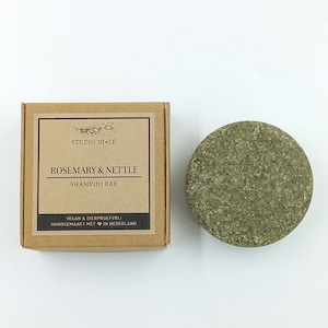 Rosemary & Nettle shampoo bar vegan cruelty free handcrafted SLS-free low waste plastic free travel essential oil image 2