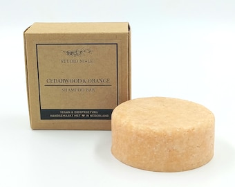 Cedarwood & Orange shampoo bar • plastic vrij • vegan • dierproefvrij • SLS vrij • zero waste • duurzaam • cadeau • sinaasappel • cederhout
